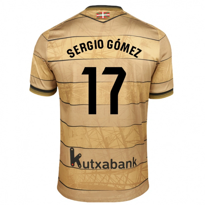 Danxen Kinder Sergio Gómez #17 Braun Auswärtstrikot Trikot 2024/25 T-Shirt Schweiz