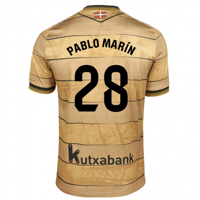 Danxen Kinder Pablo Marín #28 Braun Auswärtstrikot Trikot 2024/25 T-Shirt Schweiz