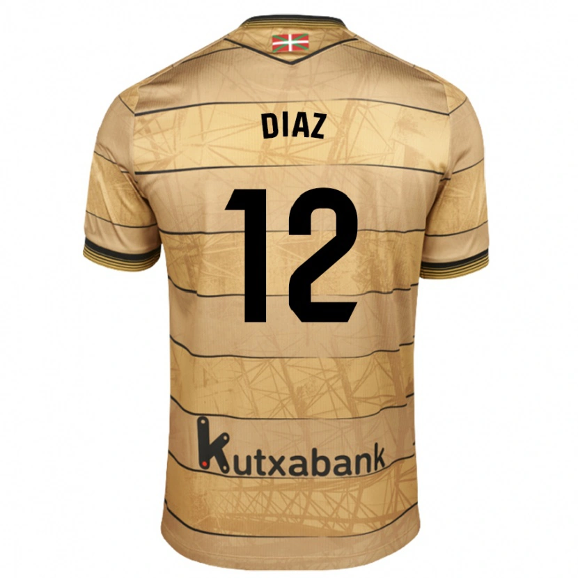 Danxen Kinder Ekain Díaz #12 Braun Auswärtstrikot Trikot 2024/25 T-Shirt Schweiz