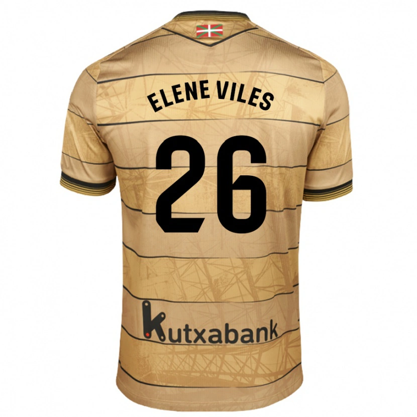 Danxen Kinder Elene Viles Odriozola #26 Braun Auswärtstrikot Trikot 2024/25 T-Shirt Schweiz