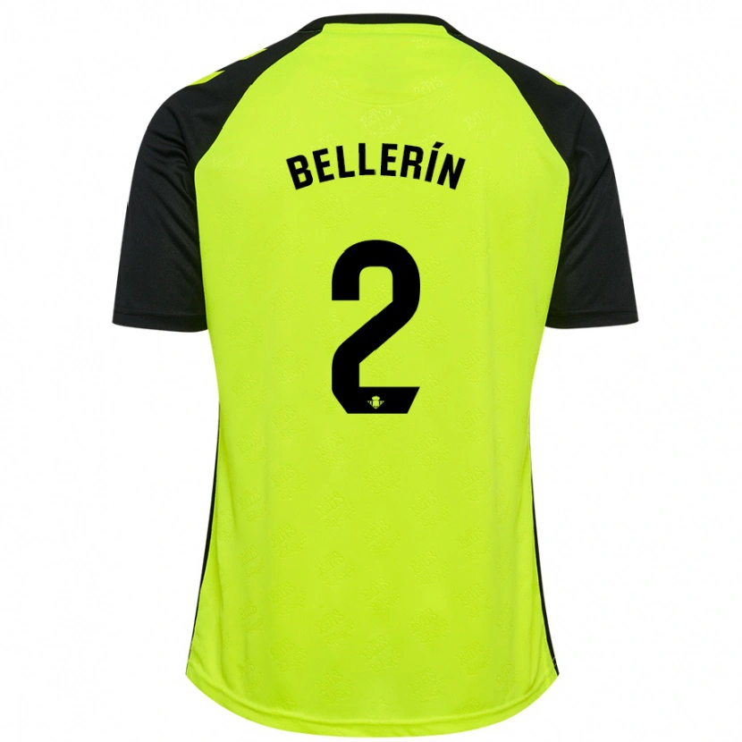 Danxen Kinder Héctor Bellerín #2 Fluoreszierendes Gelb Schwarz Auswärtstrikot Trikot 2024/25 T-Shirt Schweiz