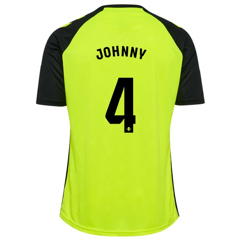 Danxen Kinder Johnny Cardoso #4 Fluoreszierendes Gelb Schwarz Auswärtstrikot Trikot 2024/25 T-Shirt Schweiz