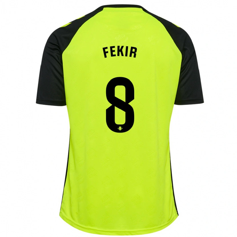 Danxen Kinder Nabil Fekir #8 Fluoreszierendes Gelb Schwarz Auswärtstrikot Trikot 2024/25 T-Shirt Schweiz