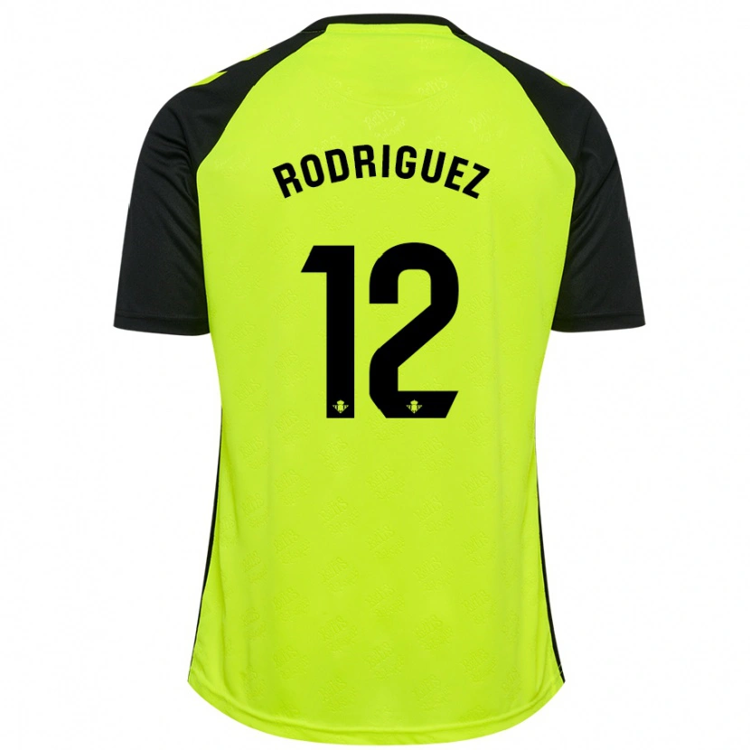 Danxen Kinder Ricardo Rodríguez #12 Fluoreszierendes Gelb Schwarz Auswärtstrikot Trikot 2024/25 T-Shirt Schweiz