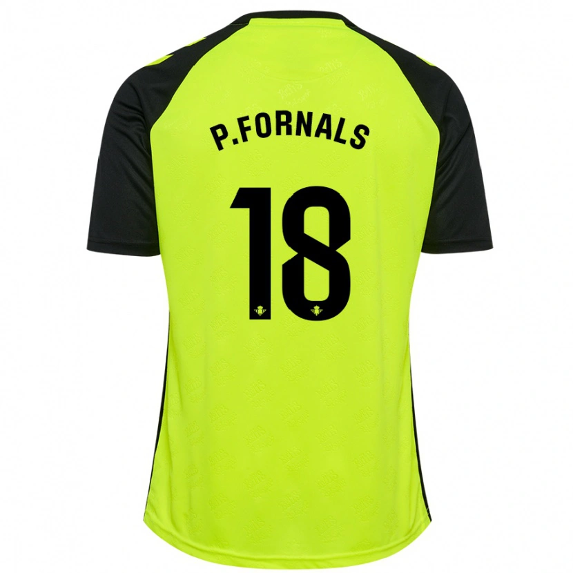 Danxen Kinder Pablo Fornals #18 Fluoreszierendes Gelb Schwarz Auswärtstrikot Trikot 2024/25 T-Shirt Schweiz