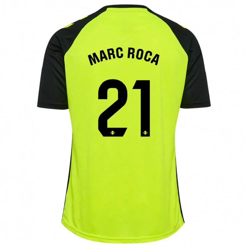 Danxen Kinder Marc Roca #21 Fluoreszierendes Gelb Schwarz Auswärtstrikot Trikot 2024/25 T-Shirt Schweiz