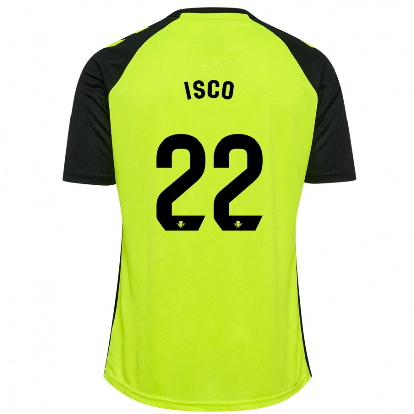 Danxen Kinder Isco #22 Fluoreszierendes Gelb Schwarz Auswärtstrikot Trikot 2024/25 T-Shirt Schweiz