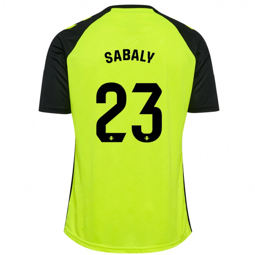 Danxen Kinder Youssouf Sabaly #23 Fluoreszierendes Gelb Schwarz Auswärtstrikot Trikot 2024/25 T-Shirt Schweiz