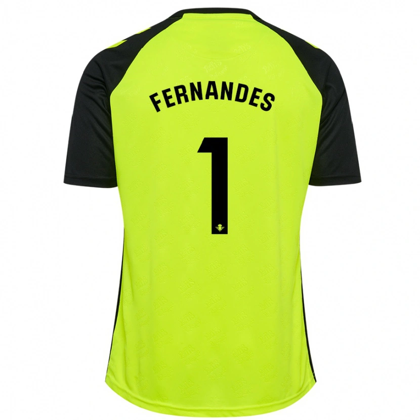 Danxen Kinder Guilherme Fernandes #1 Fluoreszierendes Gelb Schwarz Auswärtstrikot Trikot 2024/25 T-Shirt Schweiz