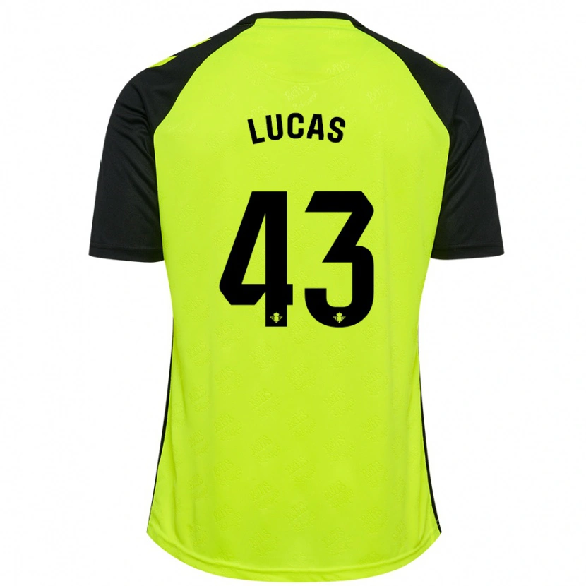 Danxen Kinder Lucas Alcázar #43 Fluoreszierendes Gelb Schwarz Auswärtstrikot Trikot 2024/25 T-Shirt Schweiz