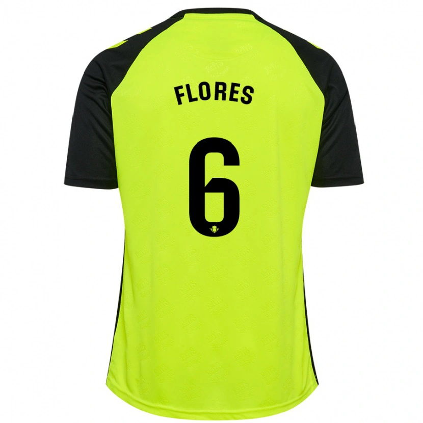 Danxen Kinder Mateo Flores #6 Fluoreszierendes Gelb Schwarz Auswärtstrikot Trikot 2024/25 T-Shirt Schweiz