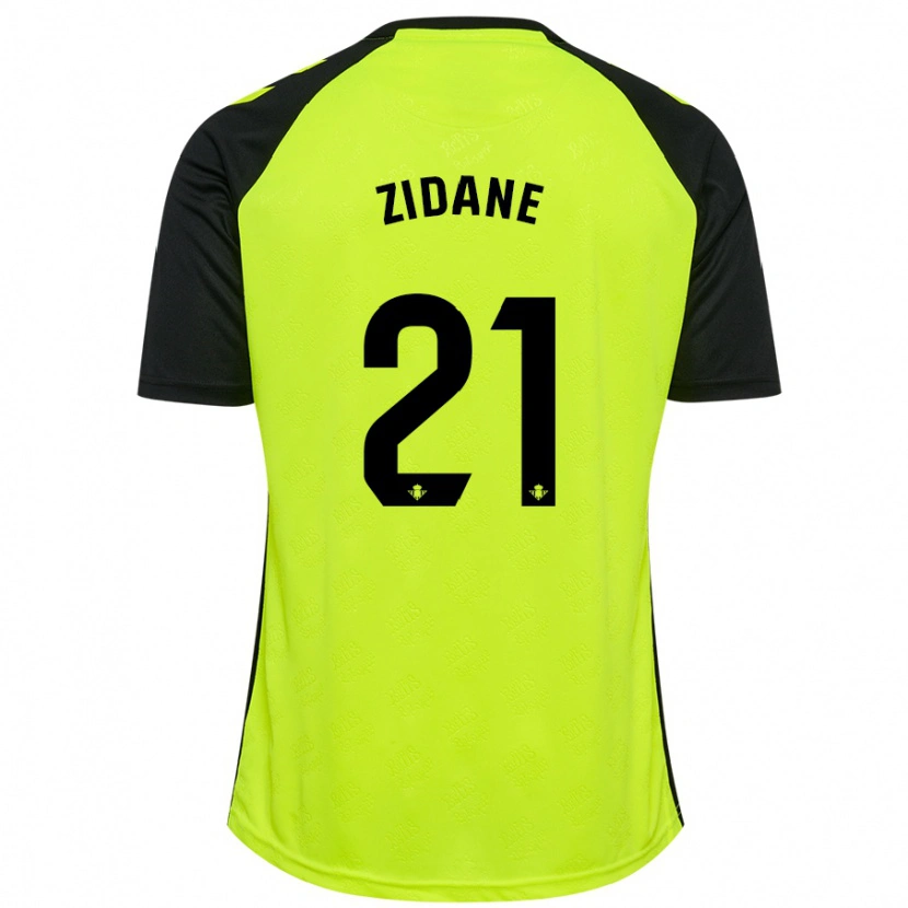 Danxen Kinder Elyaz Zidane #21 Fluoreszierendes Gelb Schwarz Auswärtstrikot Trikot 2024/25 T-Shirt Schweiz