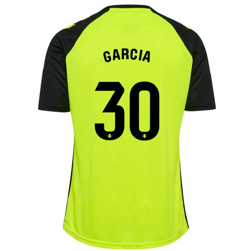 Danxen Kinder Germán García #30 Fluoreszierendes Gelb Schwarz Auswärtstrikot Trikot 2024/25 T-Shirt Schweiz