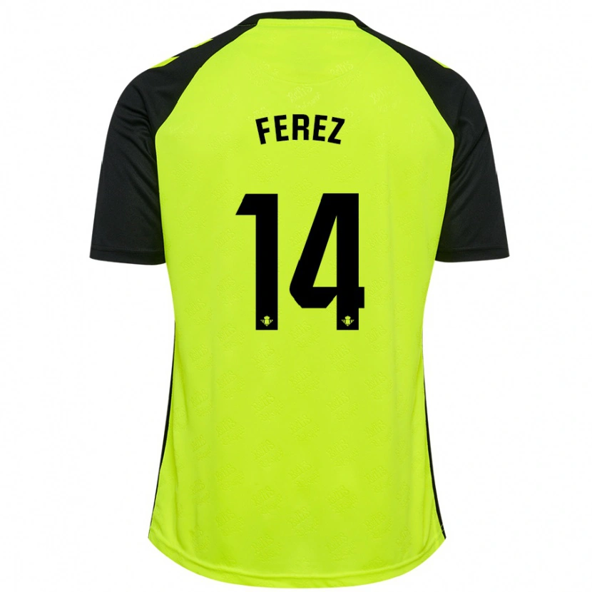 Danxen Kinder Carolina Férez #14 Fluoreszierendes Gelb Schwarz Auswärtstrikot Trikot 2024/25 T-Shirt Schweiz