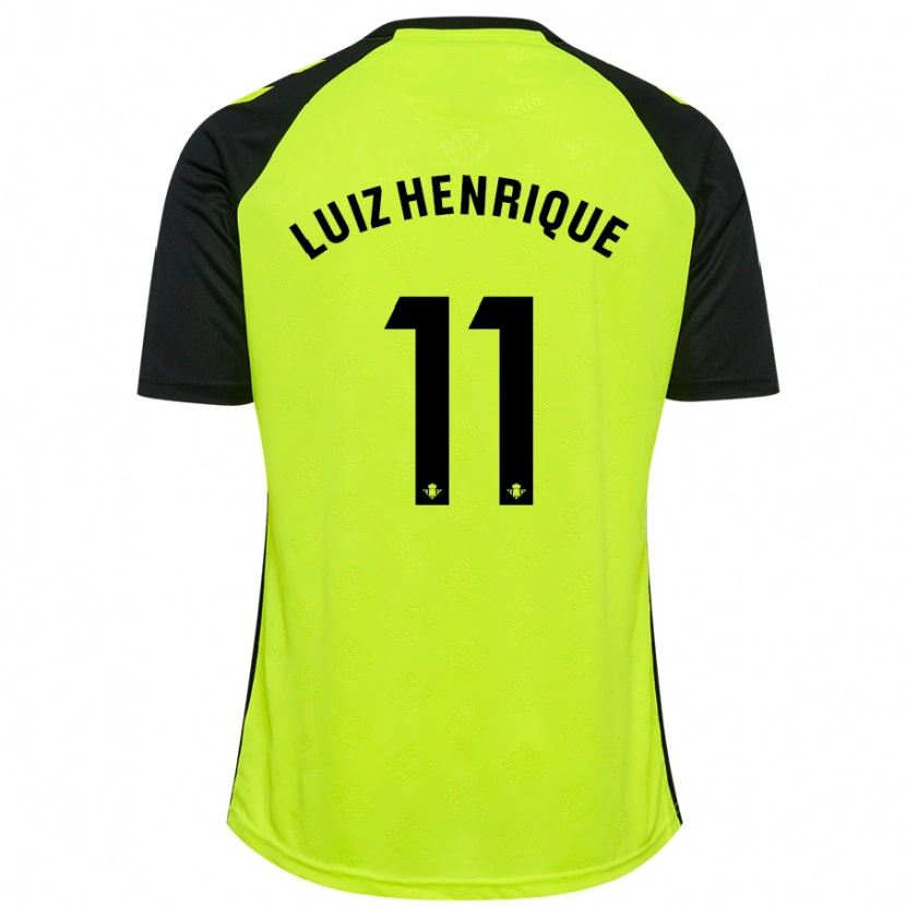 Danxen Kinder Luiz Henrique #11 Fluoreszierendes Gelb Schwarz Auswärtstrikot Trikot 2024/25 T-Shirt Schweiz