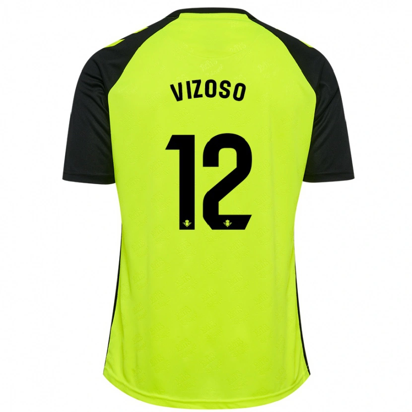 Danxen Kinder Paula Vizoso Prieto #12 Fluoreszierendes Gelb Schwarz Auswärtstrikot Trikot 2024/25 T-Shirt Schweiz