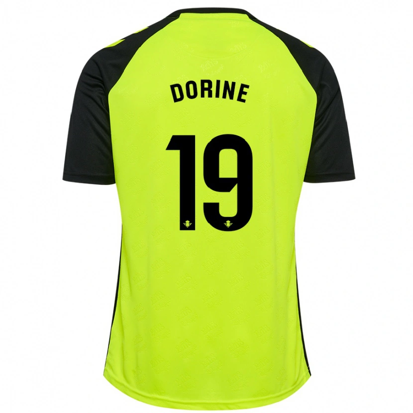 Danxen Kinder Dorine Nina Chuigoue #19 Fluoreszierendes Gelb Schwarz Auswärtstrikot Trikot 2024/25 T-Shirt Schweiz