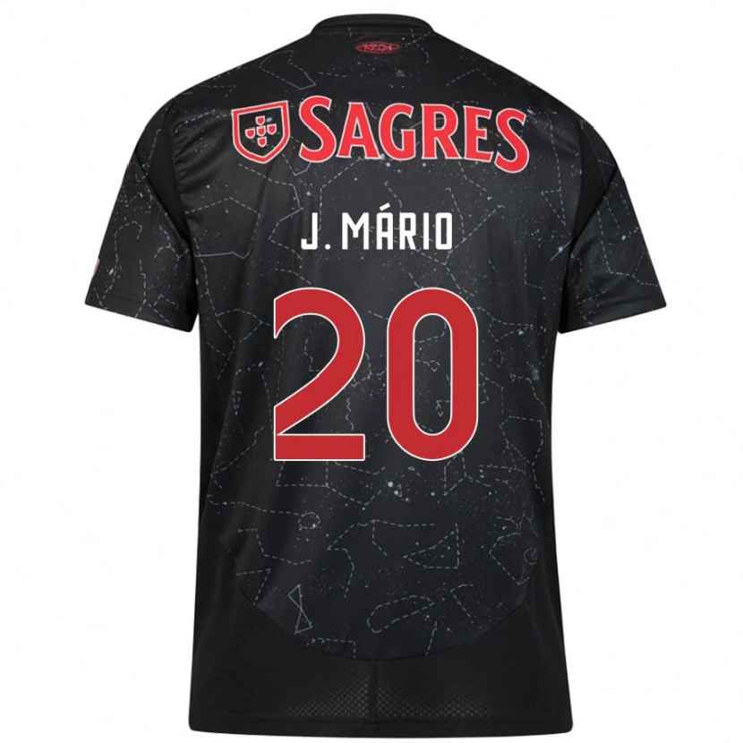 Danxen Kinder João Mário #20 Schwarz Rot Auswärtstrikot Trikot 2024/25 T-Shirt Schweiz