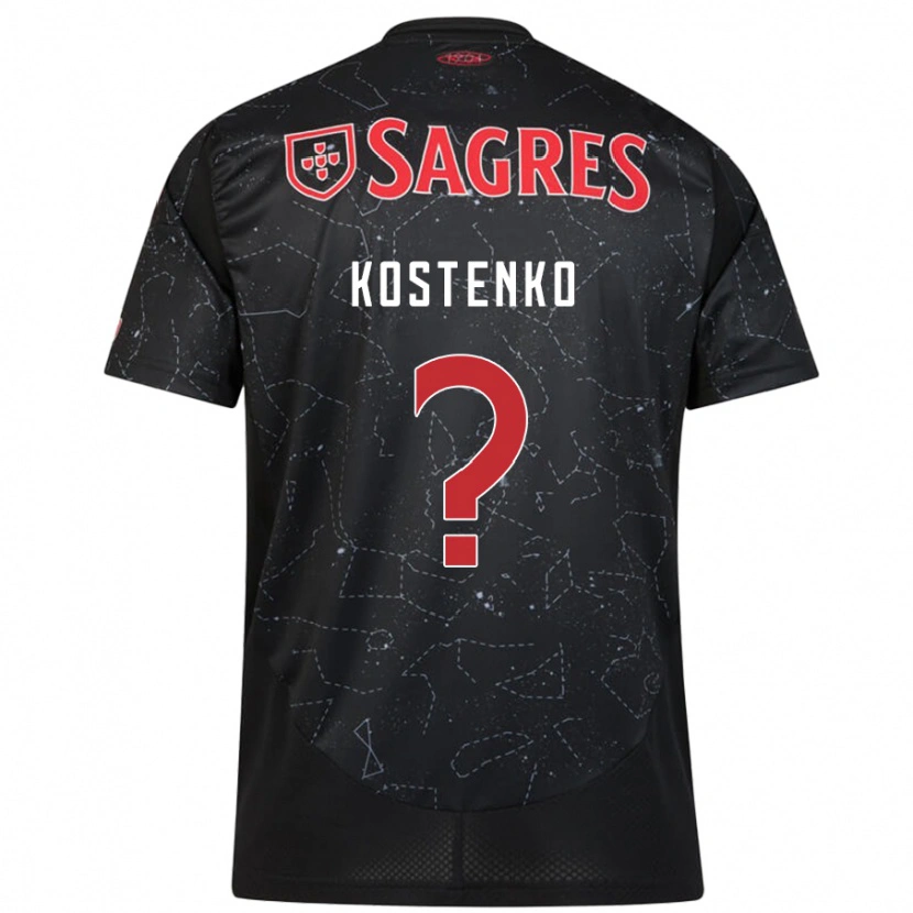 Danxen Kinder Igor Kostenko #0 Schwarz Rot Auswärtstrikot Trikot 2024/25 T-Shirt Schweiz