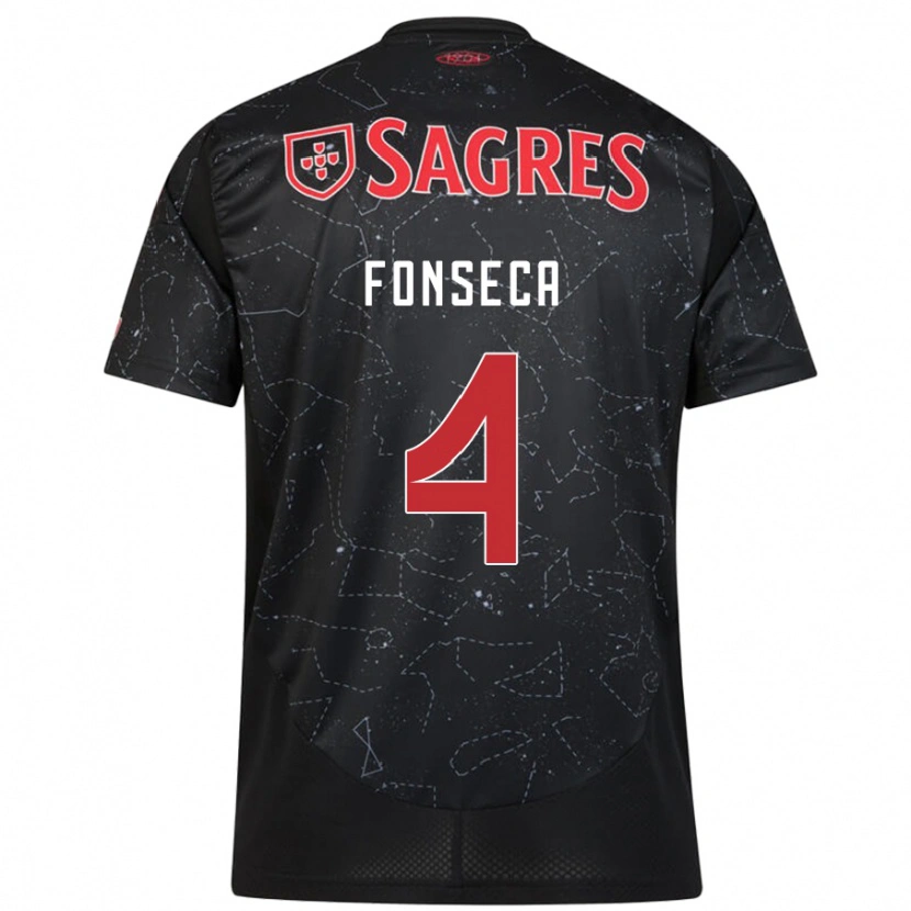 Danxen Kinder João Fonseca #4 Schwarz Rot Auswärtstrikot Trikot 2024/25 T-Shirt Schweiz