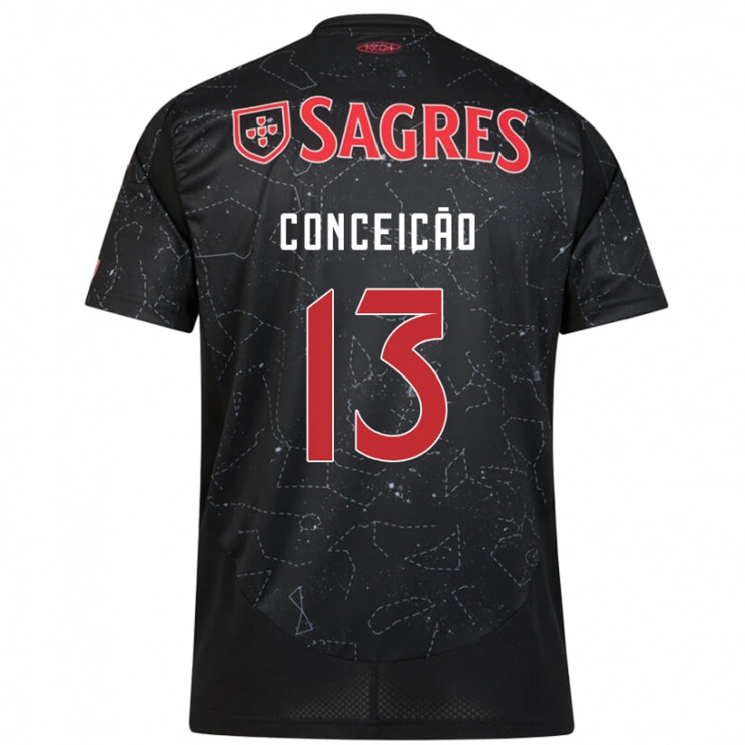 Danxen Kinder João Conceição #13 Schwarz Rot Auswärtstrikot Trikot 2024/25 T-Shirt Schweiz