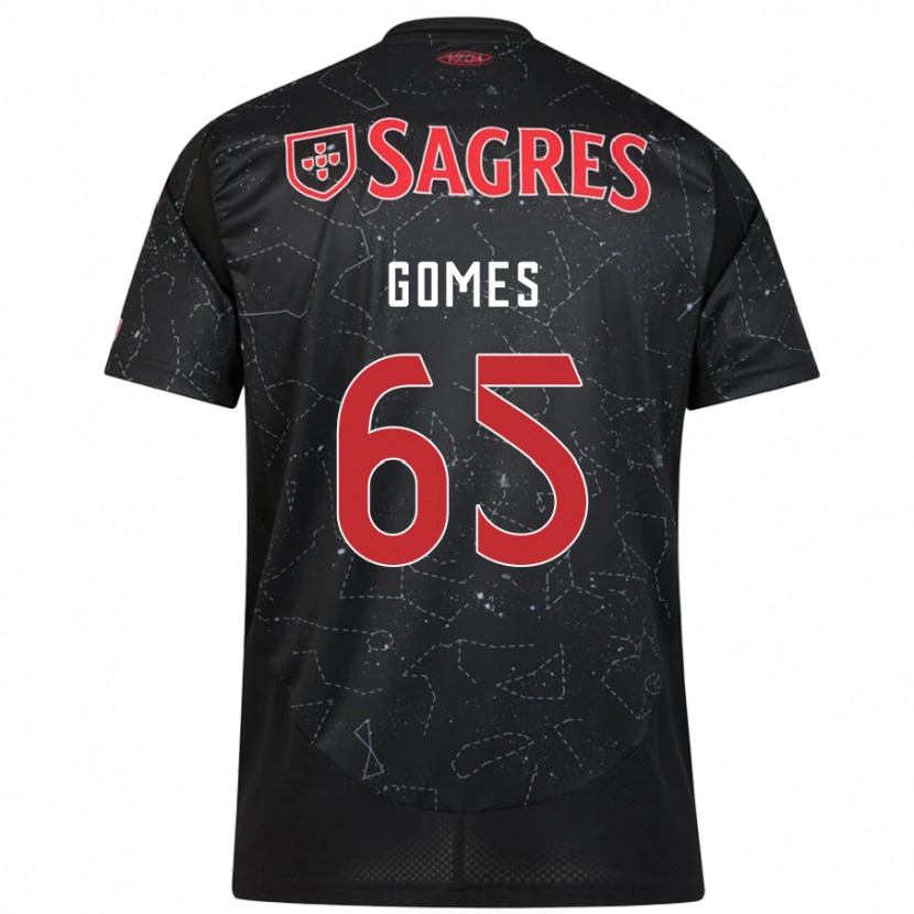 Danxen Kinder André Gomes #65 Schwarz Rot Auswärtstrikot Trikot 2024/25 T-Shirt Schweiz