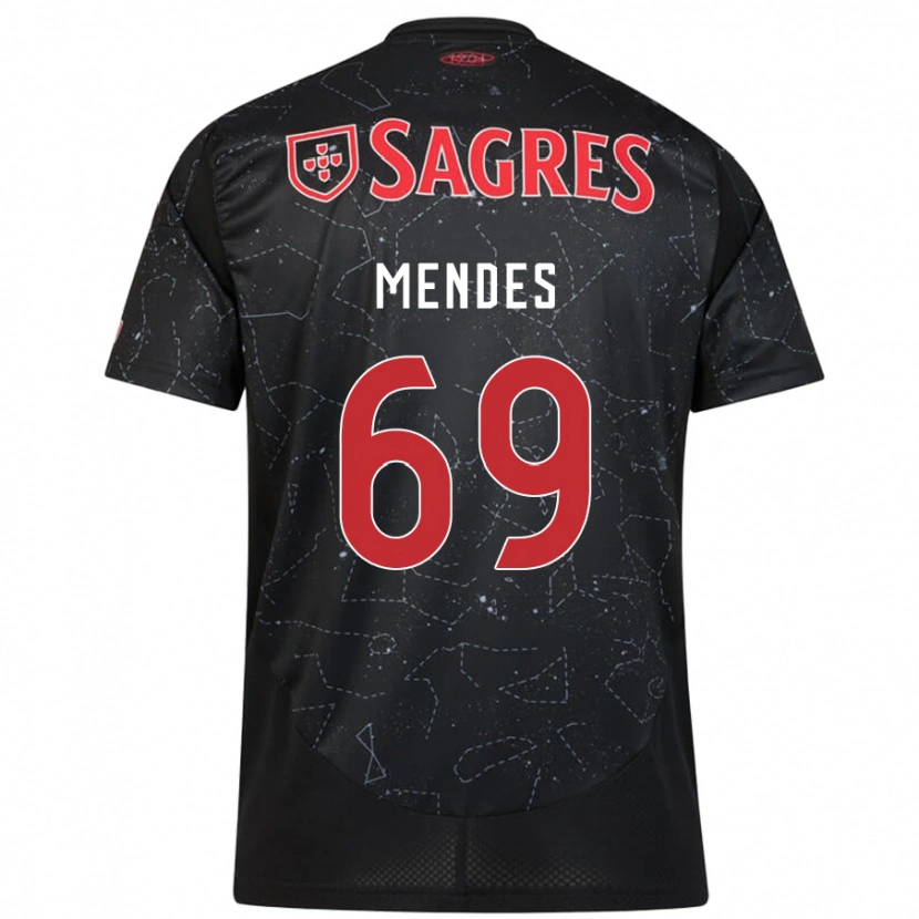 Danxen Kinder Vladimir Mendes #69 Schwarz Rot Auswärtstrikot Trikot 2024/25 T-Shirt Schweiz