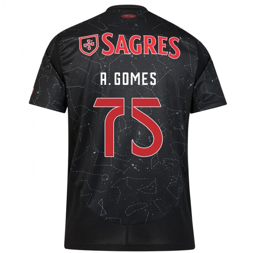 Danxen Kinder André Gomes #75 Schwarz Rot Auswärtstrikot Trikot 2024/25 T-Shirt Schweiz