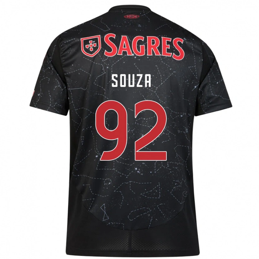 Danxen Kinder Pedro Souza #92 Schwarz Rot Auswärtstrikot Trikot 2024/25 T-Shirt Schweiz