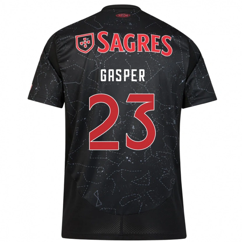 Danxen Kinder Anna Gasper #23 Schwarz Rot Auswärtstrikot Trikot 2024/25 T-Shirt Schweiz