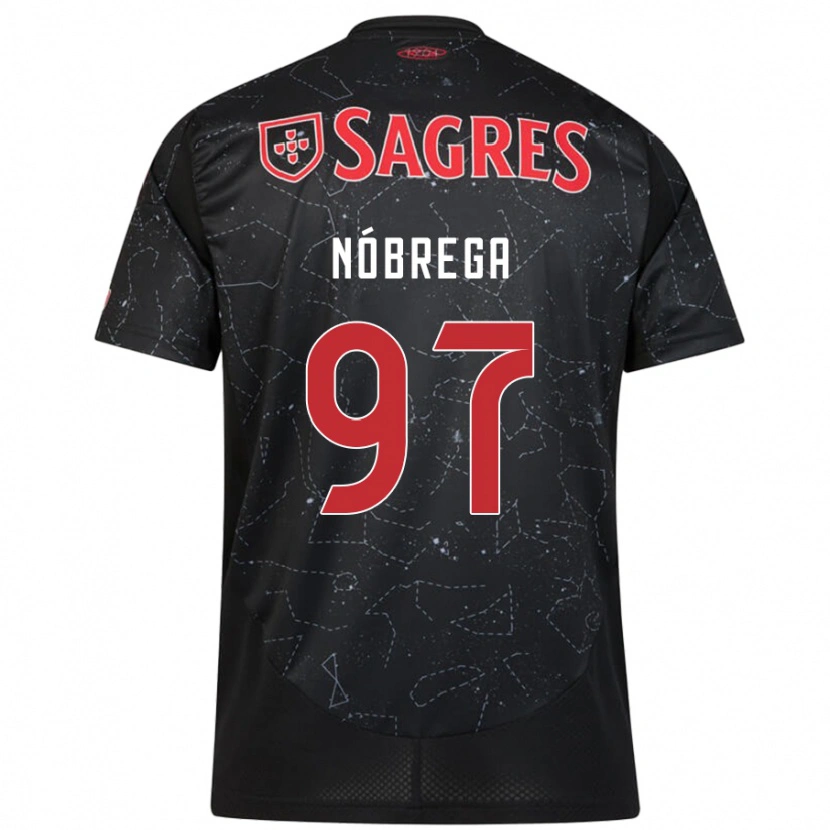 Danxen Kinder Ricardo Nóbrega #97 Schwarz Rot Auswärtstrikot Trikot 2024/25 T-Shirt Schweiz