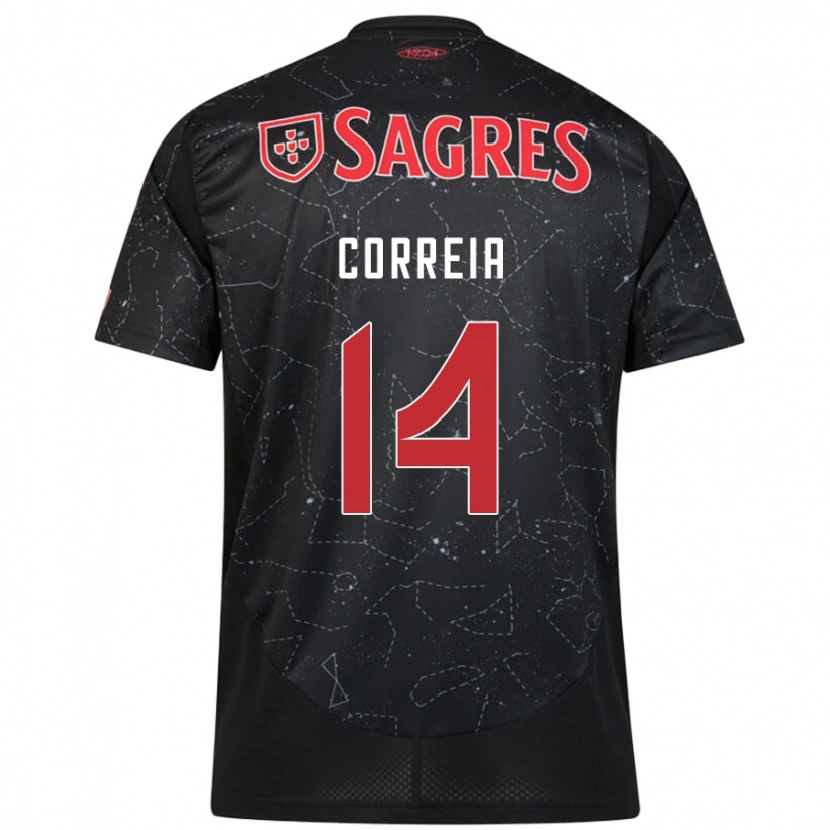 Danxen Kinder Carolina Correia #14 Schwarz Rot Auswärtstrikot Trikot 2024/25 T-Shirt Schweiz