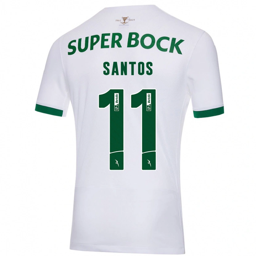 Danxen Kinder Nuno Santos #11 Weiß Grün Auswärtstrikot Trikot 2024/25 T-Shirt Schweiz