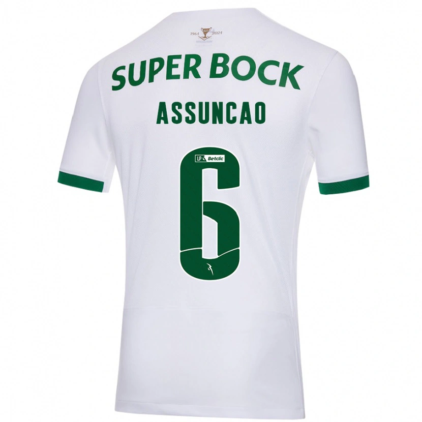 Danxen Kinder João Assunção #6 Weiß Grün Auswärtstrikot Trikot 2024/25 T-Shirt Schweiz