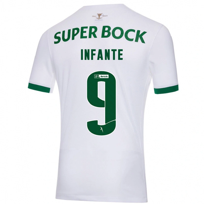 Danxen Kinder João Infante #9 Weiß Grün Auswärtstrikot Trikot 2024/25 T-Shirt Schweiz