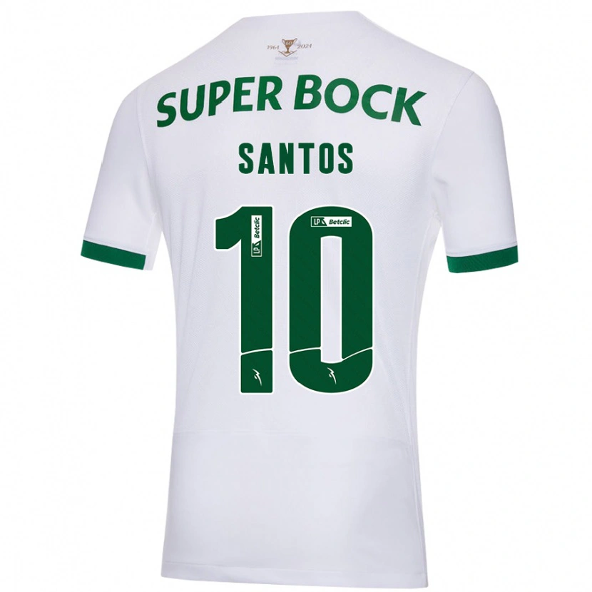 Danxen Kinder Guilherme Santos #10 Weiß Grün Auswärtstrikot Trikot 2024/25 T-Shirt Schweiz