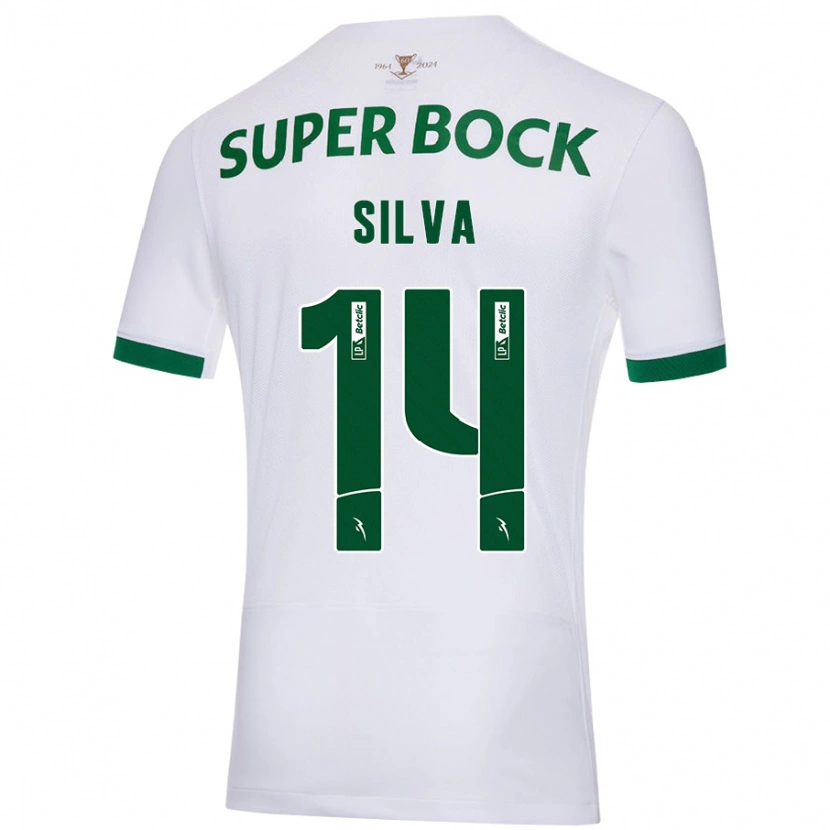 Danxen Kinder Guilherme Silva #14 Weiß Grün Auswärtstrikot Trikot 2024/25 T-Shirt Schweiz