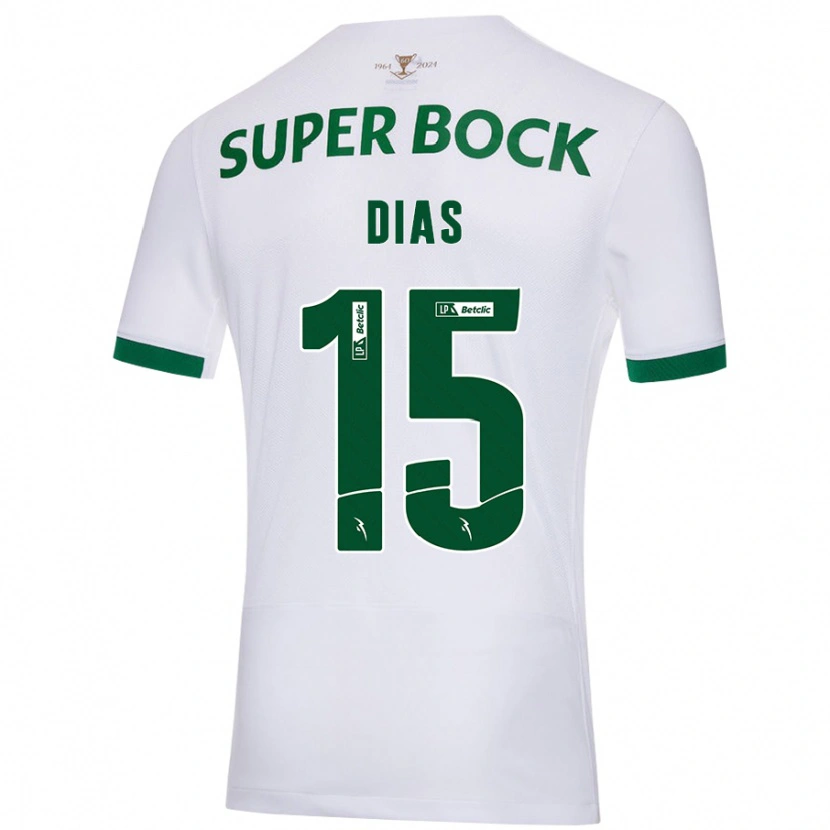 Danxen Kinder Rodrigo Dias #15 Weiß Grün Auswärtstrikot Trikot 2024/25 T-Shirt Schweiz