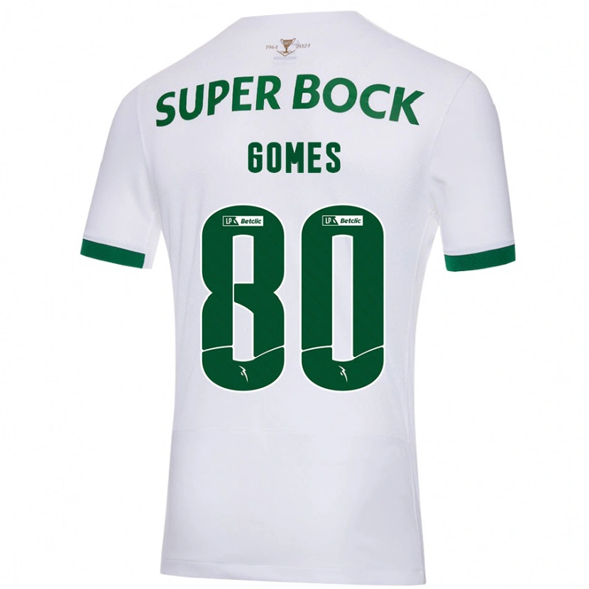 Danxen Kinder Luís Gomes #80 Weiß Grün Auswärtstrikot Trikot 2024/25 T-Shirt Schweiz