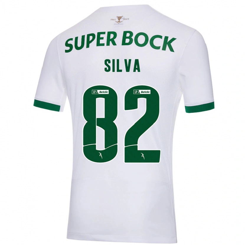 Danxen Kinder Gabriel Silva #82 Weiß Grün Auswärtstrikot Trikot 2024/25 T-Shirt Schweiz