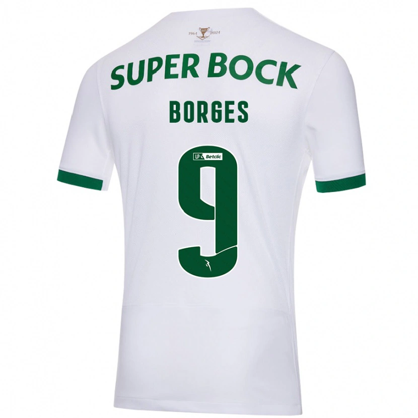 Danxen Kinder Ana Borges #9 Weiß Grün Auswärtstrikot Trikot 2024/25 T-Shirt Schweiz