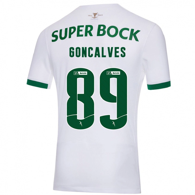 Danxen Kinder André Gonçalves #89 Weiß Grün Auswärtstrikot Trikot 2024/25 T-Shirt Schweiz