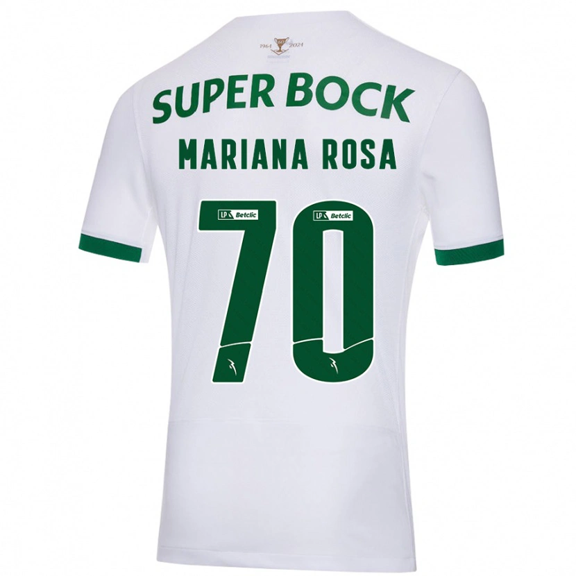 Danxen Kinder Mariana Silva Pinto Vilaça Da Rosa #70 Weiß Grün Auswärtstrikot Trikot 2024/25 T-Shirt Schweiz