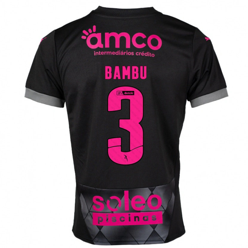 Danxen Kinder Robson Bambu #3 Schwarz Rosa Auswärtstrikot Trikot 2024/25 T-Shirt Schweiz