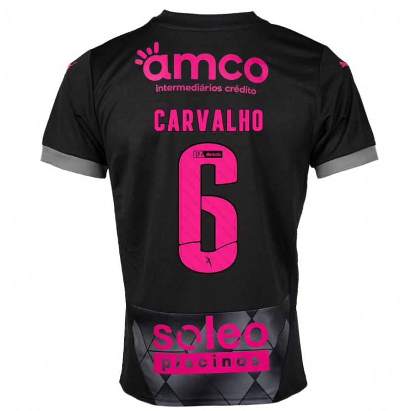 Danxen Kinder Vitor Carvalho #6 Schwarz Rosa Auswärtstrikot Trikot 2024/25 T-Shirt Schweiz