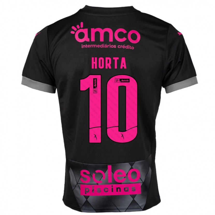 Danxen Kinder André Horta #10 Schwarz Rosa Auswärtstrikot Trikot 2024/25 T-Shirt Schweiz