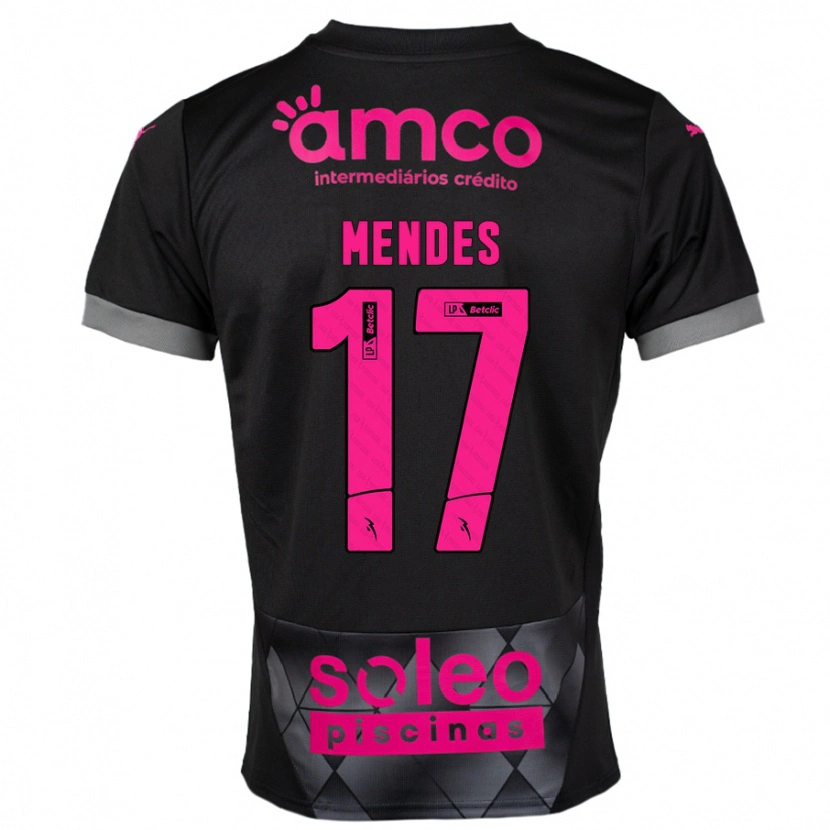 Danxen Kinder Joe Mendes #17 Schwarz Rosa Auswärtstrikot Trikot 2024/25 T-Shirt Schweiz