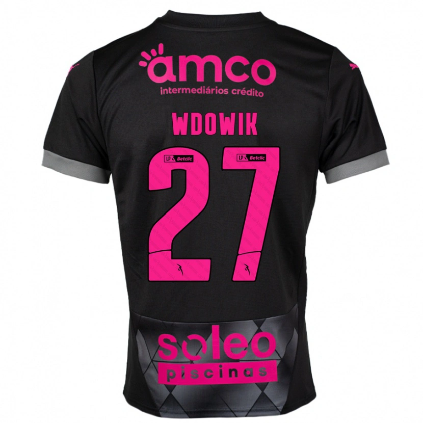 Danxen Kinder Bartlomiej Wdowik #27 Schwarz Rosa Auswärtstrikot Trikot 2024/25 T-Shirt Schweiz