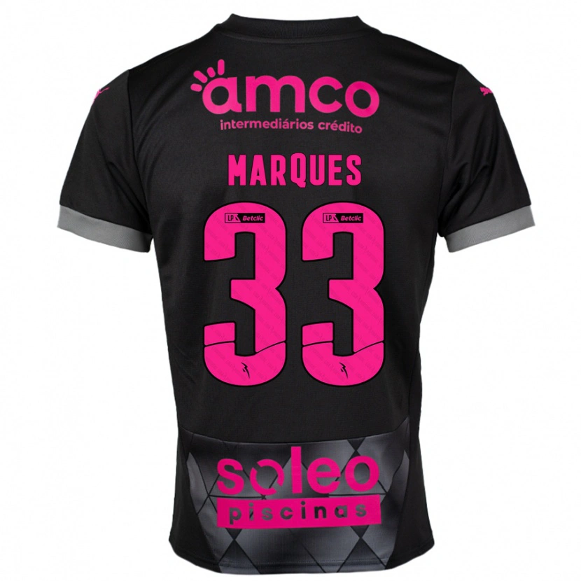 Danxen Kinder João Marques #33 Schwarz Rosa Auswärtstrikot Trikot 2024/25 T-Shirt Schweiz