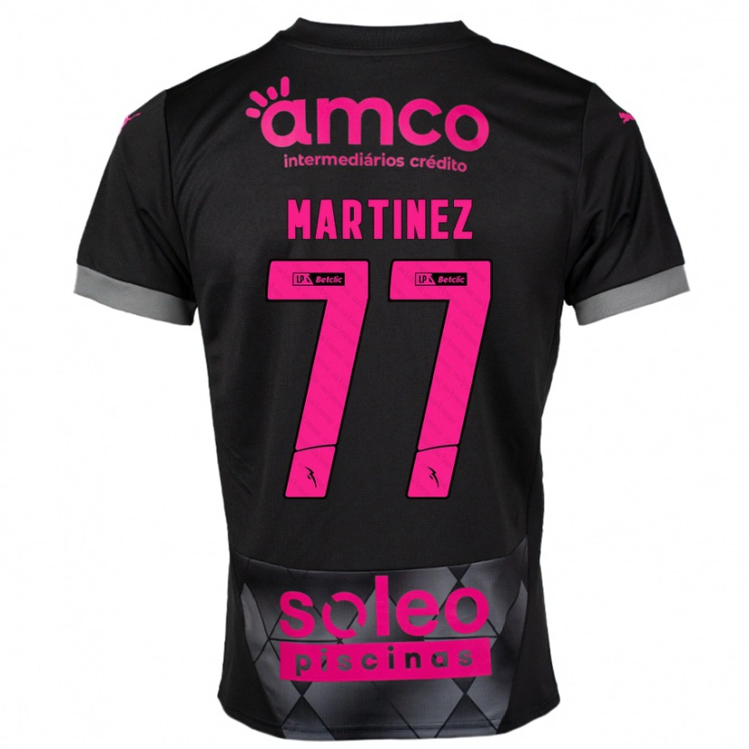 Danxen Kinder Gabri Martínez #77 Schwarz Rosa Auswärtstrikot Trikot 2024/25 T-Shirt Schweiz